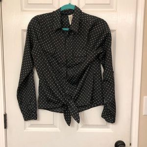 L8ter Retro Rockabilly Polka Dot Shirt Large